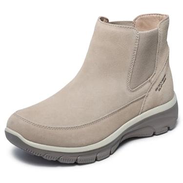 Imagem de Skechers Bota de cano curto feminina fácil de usar, com ícone, mãos livres, sem cadarço, Escuro natural, 35