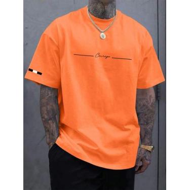 Imagem de Camiseta Masculina Casual De Verão De Manga Curta Basica - crushed, La