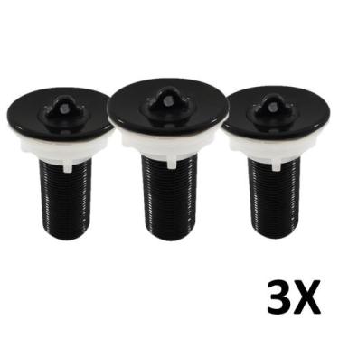 Imagem de Kit 3 Válvula P/ Lavatório Cuba 7/8 com Tampa Preto Astra