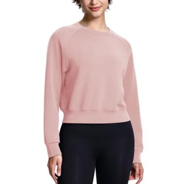 Imagem de Moletom ISEEGZ Modal Soft Cropped para mulheres rosa tamanho L