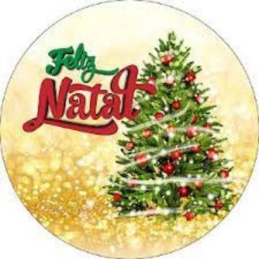 Imagem de Painel Redondo Natalino Capa Estampada De Árvore De Natal Decoração Pa