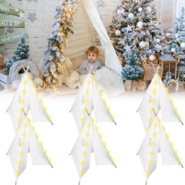 Imagem de Tenda Teepee MBJZSL para crianças com luzes de corda de 10 pés, 6 conj