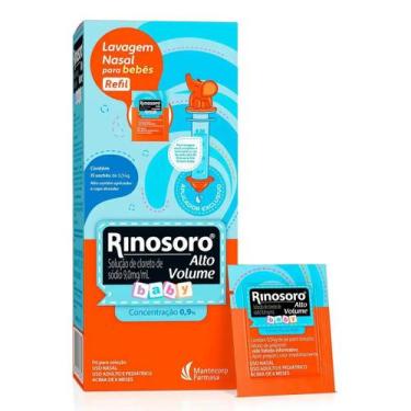 Imagem de Rinosoro Baby 0,9% Refil com 15 Sachês  Alto Volume Higiene Nasal Segu