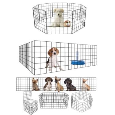 Imagem de Cercadinho Pet Dobravel Móvel Articulado Cachorro Pequeno Porte Gato 10 Telas 30cm Preto