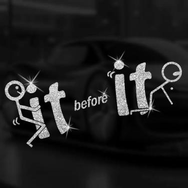 Imagem de Sparkling It Before It Adesivo autoadesivo PVC arco-íris glitter decalque adesivo para carros, janela de parede, bagagem, capa de arranhão porta multi-superfície decoração adesivo (branco)