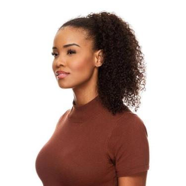 Imagem de Rabo de Cavalo Cabelo Natural Cacheado 50cm Textura Curly De Benguela 