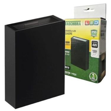 Imagem de Arandela Parede Preta 4W Luz Quente 3000K 2 Fachos IP65 - TASCHIBRA