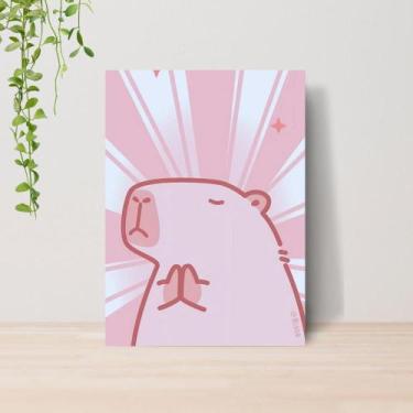Imagem de Quadro Capivaras Fofas A4  Placa MDF 001 - Lomi Art