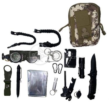 Imagem de Kit De Sobrevivência E Atividades Camping Bolsa Camuflada