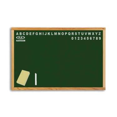 Imagem de Lousa De Madeira 50X40Cm Com Alfabeto / Apagador E Giz
