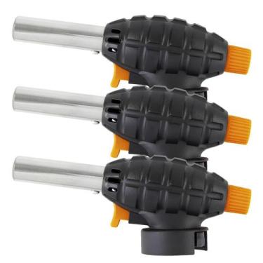 Imagem de Maçarico Gás Butano Ajuste Acendimento Automático C/3 Peças - NAVY+TOO