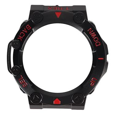 Imagem de Capa protetora de relógio recortes precisos à prova de choque design elegante material durável para relógio inteligente T Rex 2 PC plástico (preto vermelho)