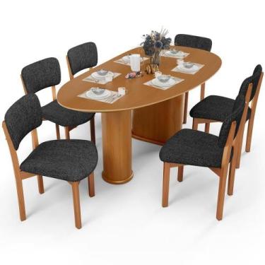 Imagem de Mesa Para Sala De Jantar Ourense Com 06 Cadeiras Sala De Jantar Dara L