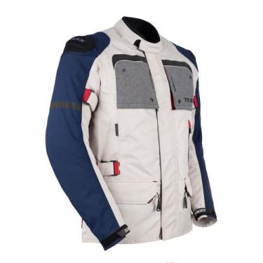 Imagem de Jaqueta Texx Armor Masculina Moto  Proteção e Conforto, Branco Azul Ve