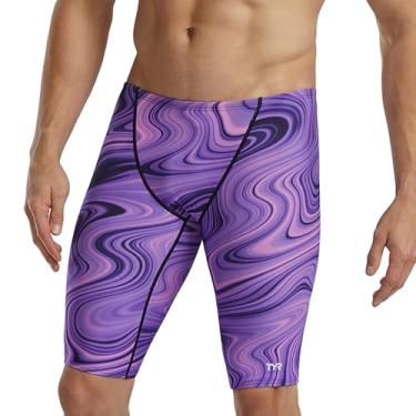 Imagem de TYR Bermuda de natação masculina Durafast Elite, cor roxa