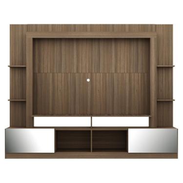 Imagem de Rack com Painel Tv 65 Portas com Espelho Oslo Madeirado Fumê