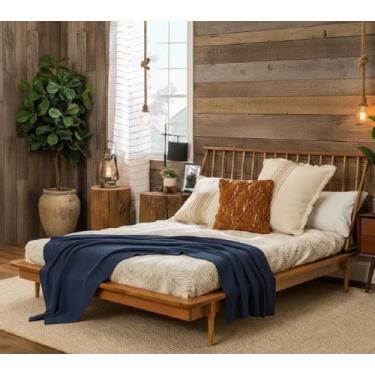 Imagem de Cama de Casal Lunna 100% madeira Maciça - Empório Paraíso