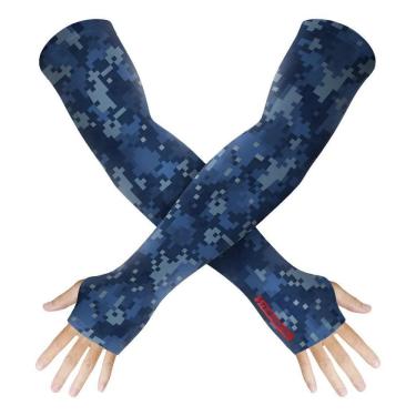 Imagem de Manguito Uv50 Proteção Solar Ciclismo Manga Bra Camuflada Az