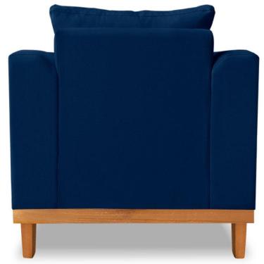 Imagem de Poltrona Estofada Decorativa Beny Linho Azul Marinho