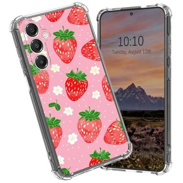 Imagem de BFDHGQZC Capa de telefone TPU transparente para Samsung Galaxy A16 5G com 4 cantos de almofada de ar, à prova de choque, antiamarelamento, capa de proteção fina para Samsung A16 5G, rosa morango