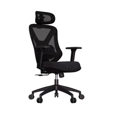 Imagem de Cadeira de Escritório Ergonômica Premium com Apoio Lombar Ajustável Rodas Anti Riscos Rasala Preto