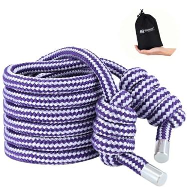 Imagem de Megaraise Corda de salto fitness com peso para mulheres e homens, corda pesada ajustável de 700 g para exercícios de adultos, treinamento de mobilidade e coordenação, academia em casa e ao ar livre