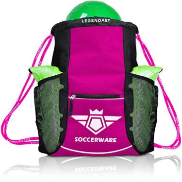 Imagem de Mochila para bolsa de futebol – Organize equipamentos esportivos de academia – (rosa)