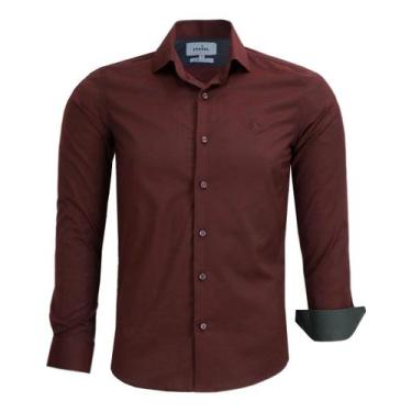 Imagem de Camisa Social Amil Manga Longa Tecido Misto Elastano Passa Fácil 1872,