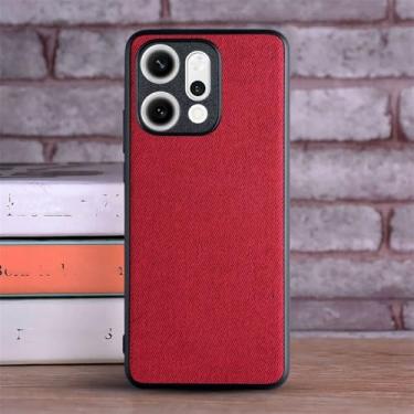 Imagem de Capa protetora de couro para celular Oppo Reno14, Reno13, Reno11, Reno10, Reno8, Reno 14, 13, 12, 11 F, 10, 8 T Pro 5G, vermelha, para Oppo Reno10