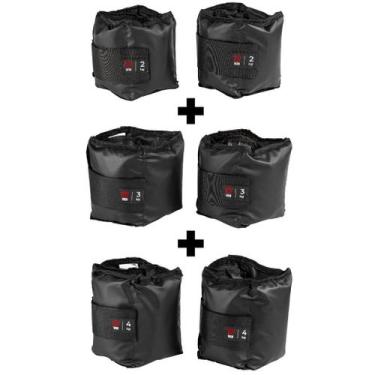 Imagem de Trio Caneleiras Básicas 2kg 3kg 4kg Academia Treino em Casa Musculação