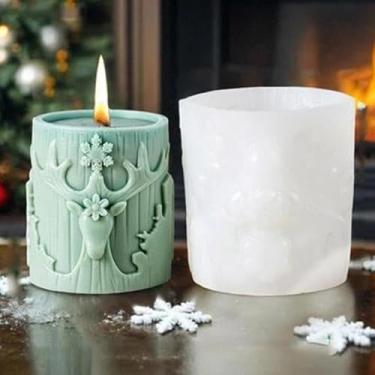 Imagem de Molde de silicone para alívio de veados de floco de neve de Natal, decoração de Natal, molde de joia de festa, adequado para festas de fim