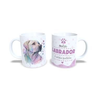 Imagem de Caneca de Cerâmica Yorkshire Terrier, Design Artístico com Flores e Corações, Branca, 325ml, Presente para Amantes de Pets (13193)