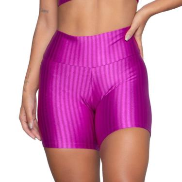 Imagem de Short Fitness Ikat New Zig 3D Vekyo Poliamida Cós Alto Academia Treino Moda Feminina-Feminino
