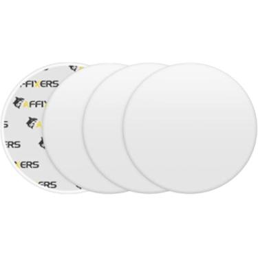 Imagem de AFFIXERS Batentes de porta brancos para parede – Protetor de parede de maçaneta autoadesiva, batente de porta, protetor de para-choque de maçaneta de porta (branco, grande -8 cm (pacote com 8))