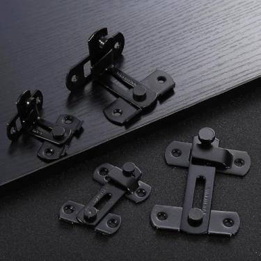 Imagem de 1 peça grande parafuso preto instalação fivela de porta de aço inoxidável, trava de porta, parafuso exposto, fivela de segurança anti-roubo, corrente anti-roubo