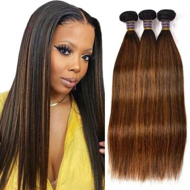 Imagem de Extensões de cabelo Gzorouzr P4/30 Straight Brazilian Remy Human