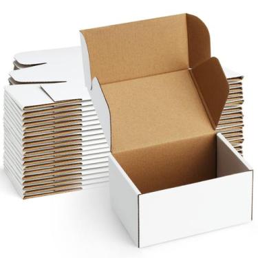 Imagem de Caixas de remessa Poever 6x4x3 polegadas, pequenas, brancas, pacote co