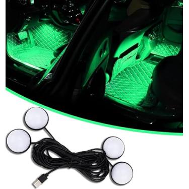 Imagem de Luzes LED para interior de carro, acessórios de carro, kit de luz neon ambiente automotivo com porta USB, presentes para homens e mulheres, luzes decorativas 4 em 1 para carro, jardim, casa, festa