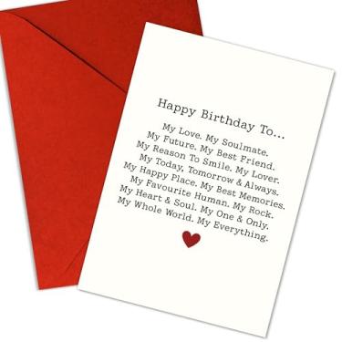 Imagem de Cartão de aniversário My Everything – Presente romântico e sincero para namorado, namorada, marido, esposa, noivo – Nota de amor para aniversário, dia dos namorados, só porque – 20 x 13 cm (cada)