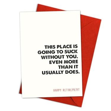 Imagem de This Place Is Going To Suck Without You Goodbye Card – Funny Coworker Leaving Gift for Office Friend, Boss, Employee, Manager – New Job, Last Day, Farewell, Promotion, Retirement – 20 x 14 cm (This