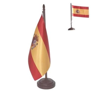Imagem de Bandeira de Mesa Espanha 14x21 cm com Pedestal Decorativo - no-brand