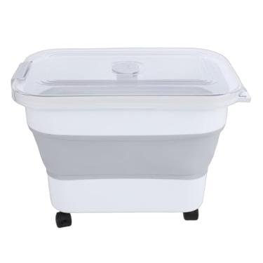 Imagem de Pssopp Recipiente de Armazenamento Plástico do Arroz 20L, Escaninho Dobrável do Armazenamento Dos Alimentos para Animais de Estimação do Projeto 45x29cm para o Curso do Uso Doméstico