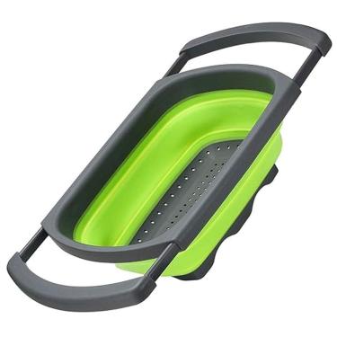 Imagem de Escorredor De Silicone Dobrável Retrátil Retangular Macarrão