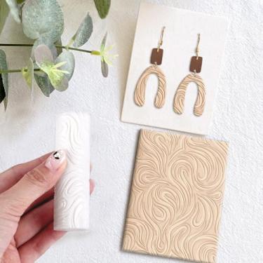 Imagem de Rolo de textura de argila de polímero, rolo de argila de polímero para fazer brincos, funciona com cortadores