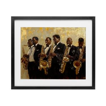 Imagem de Stupell Industries Golden Era Ensemble Impressão emoldurada preta sob vidro, design por Marta Wiley, 13 x 16