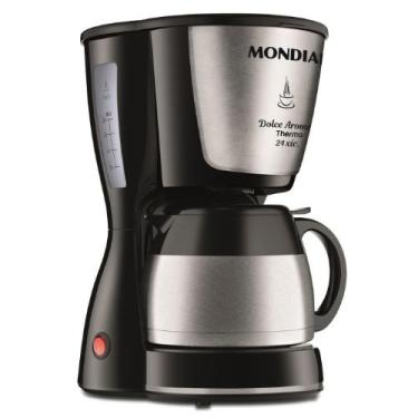 Imagem de Cafeteira Elétrica Mondial Dolce Arome Thermo Inox C-33 Jt 24 Xícaras Preto Inox 220V
