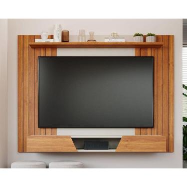 Imagem de Rack Bancada Com Painel Para Tv Até 70 Pol Santiago 2 Portas 180x135cm Cinamomo-off White - Permóbili