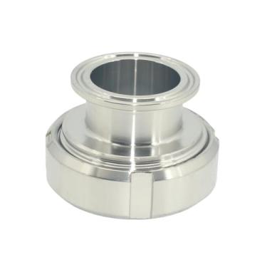 Imagem de VARMHUS Vidro de visão sanitário de aço inoxidável 304 de conexão rápida, tipo união tripla com junta de silicone azul e orifício rosqueado interno, janela de observação de tanque sanitário (OD 38