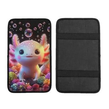 Imagem de Capa de console central de carro Axolotl de desenho animado, protetor de capa de caixa de assento de braço, acessórios de decoração de carro confortáveis adequados para a maioria dos carros, veículos