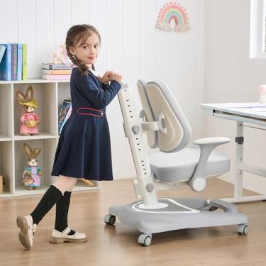 Imagem de ERIYA Cadeira de mesa infantil, cadeira ergonômica: ajustável em altura, suporte duplo para as costas - multifuncional para estudo/trabalho/jantar | ideal para crianças, adultos pequenos